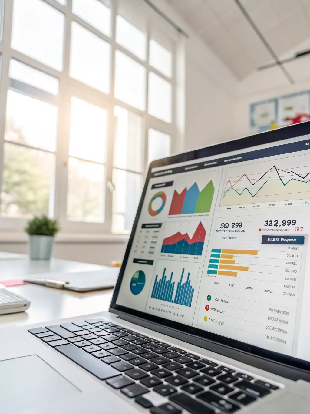 An image showing a digital dashboard with SEO metrics and analytics, representing SEO Audit & Strategy service.